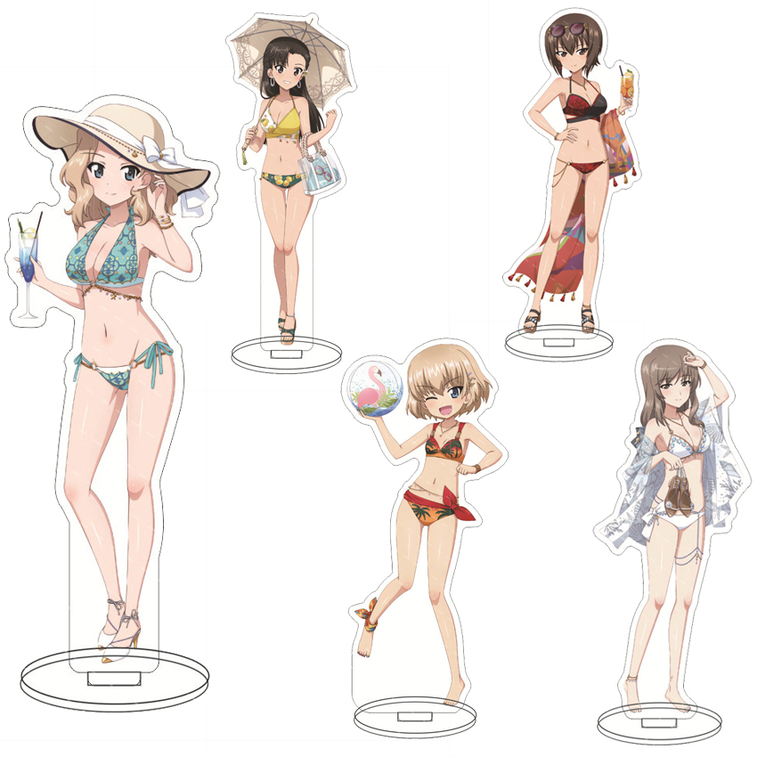 Figma Stand Set - 16 センチメートルアニメアクリルスタンド少女と戦車西住美穂武部沙織いすゞハナ秋山ゆかりコスフィギュア装飾品ギフト