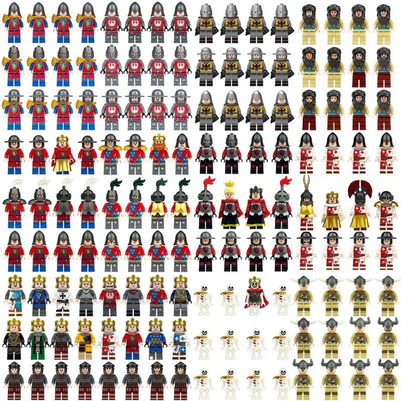 Building Block Mini - 古代ローマの中世騎士、組み立てブロック、フィギュア、おもちゃ、ミニフィギュア、人型人形、おもちゃ、誕生日プレゼント。