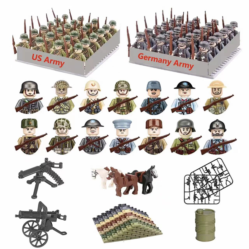 24 ピース/バッチ WW2 軍事キャラクター WW2 陸軍 - Lego Minifigure Holder のレビューと価格